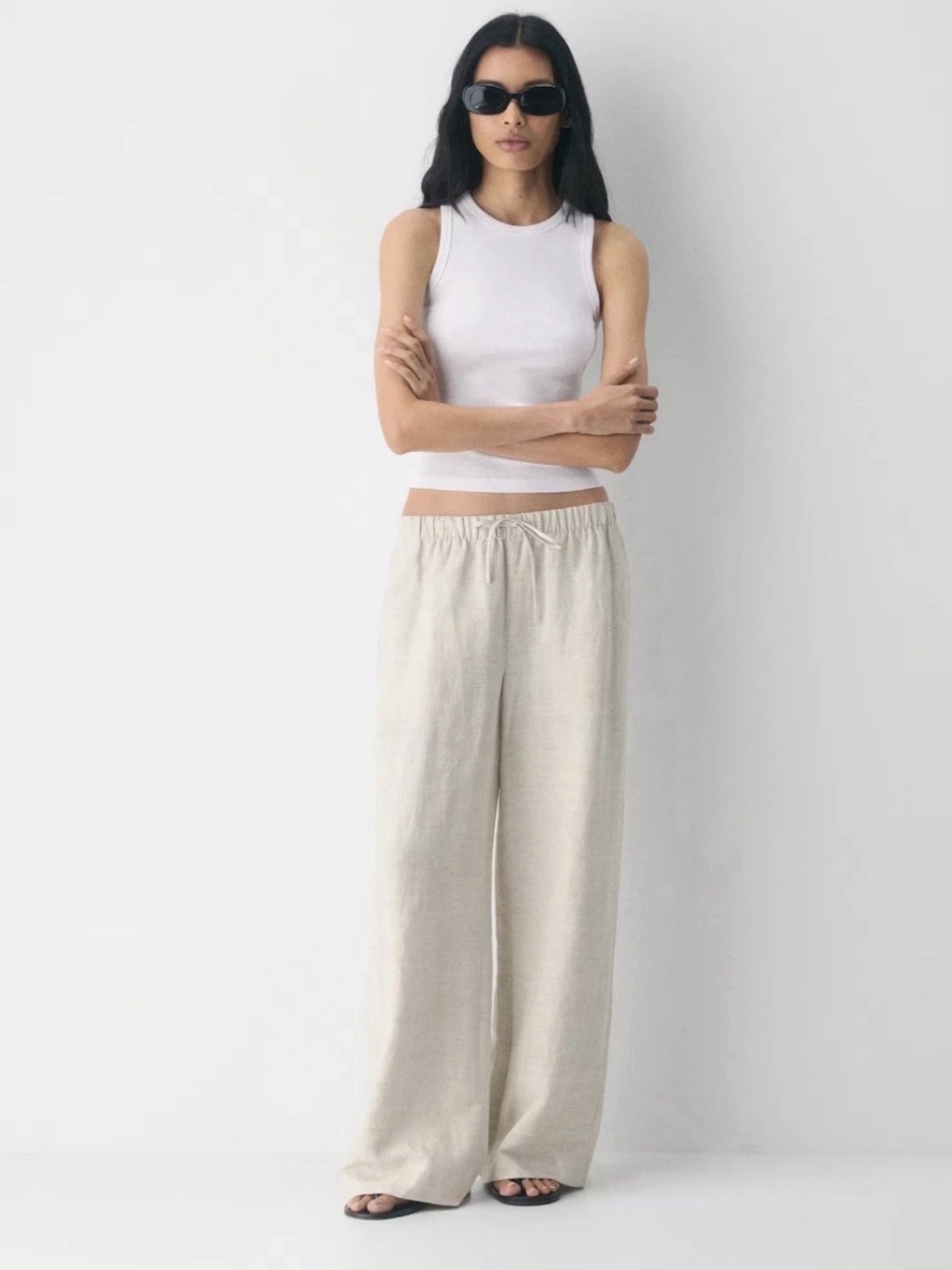 Aritzia Wilfred Lodge? Linen Blend White Pants Sz XL Bobo Coastal